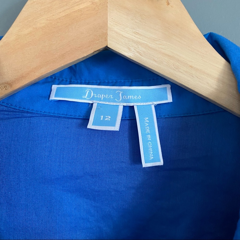 Draper James Blue Collared Button Down Dress - image 7